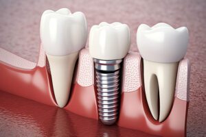 Tooth implant model for missing tooth replacement
